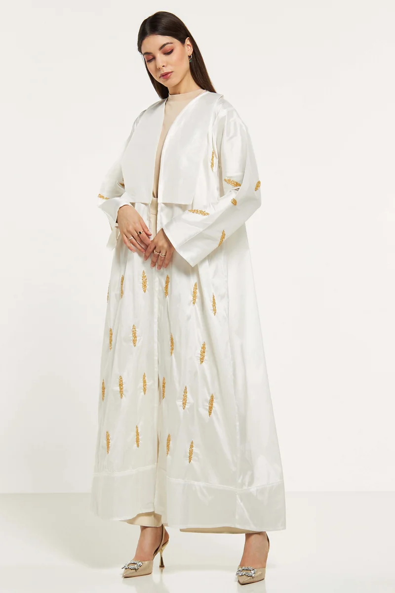 Moistreet Embellished Flared Sleeve Abaya