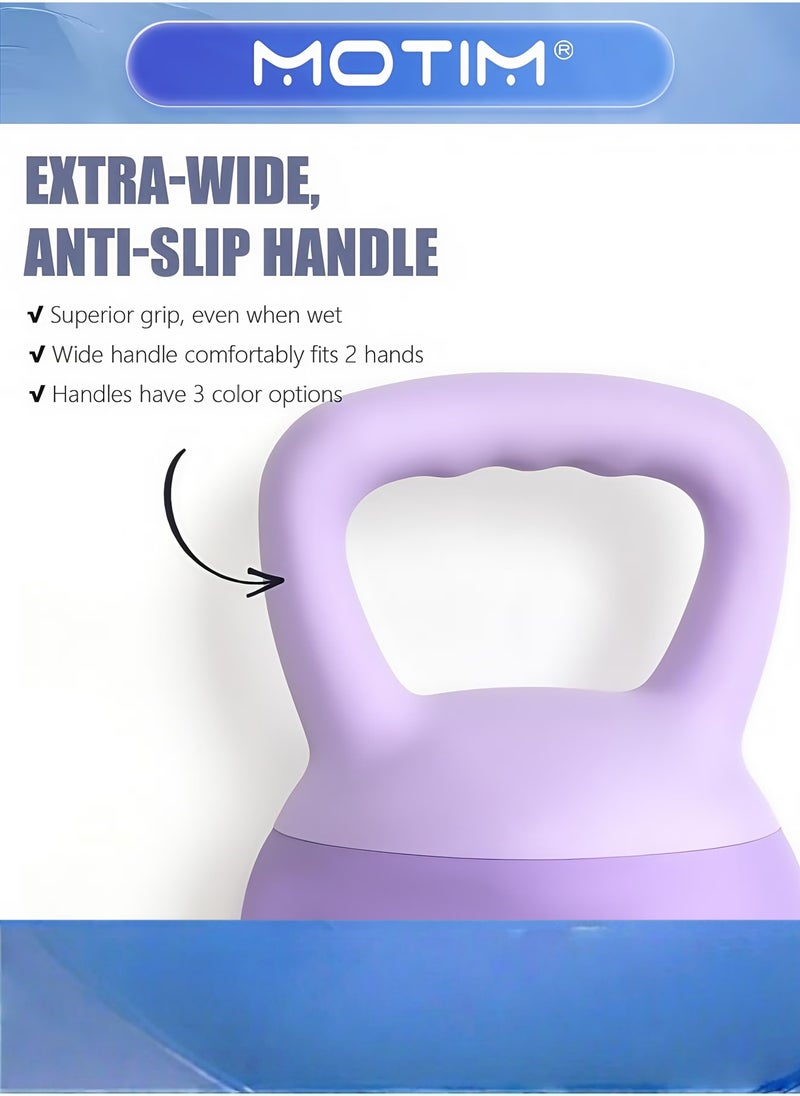 Motim One-Piece Kettlebell with Wide Handles Fitness Home Gym Soft Kettlebells for Women Men and Children - Image 3