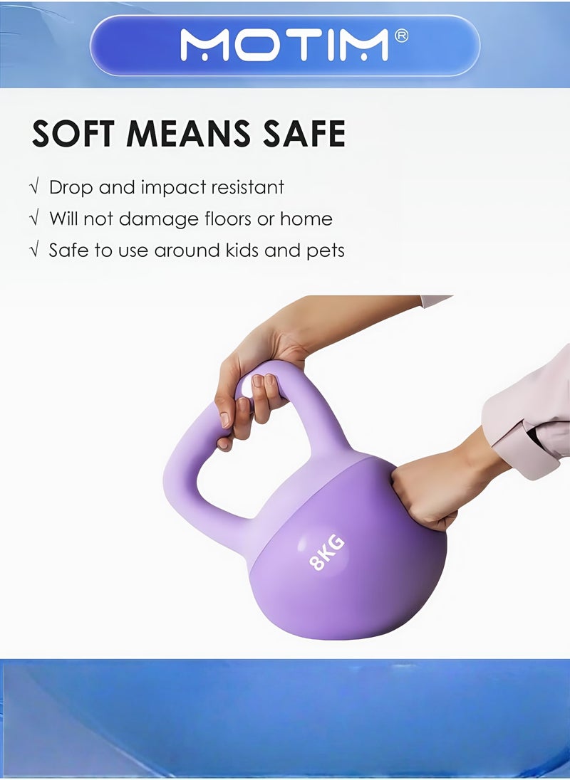 Motim One-Piece Kettlebell with Wide Handles Fitness Home Gym Soft Kettlebells for Women Men and Children - Image 4