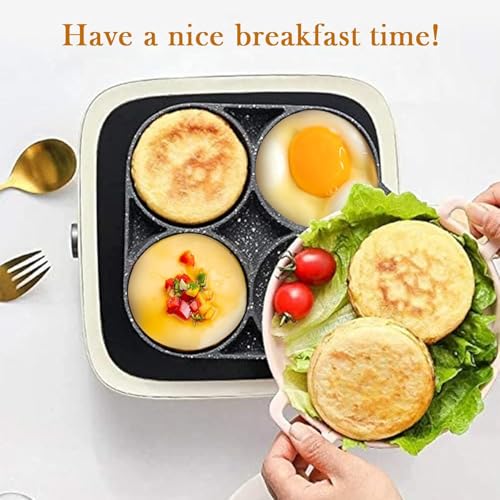 SILENCIO Egg Frying Pan Nonstick Pancake Pans 4-Cups cookware Pancake, Omelette Pan, Idli Non stic plat Harmless with Handle for Electric Stove for Kitchen for Induction Cooker, Black - Image 5