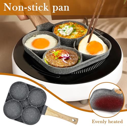 SILENCIO Egg Frying Pan Nonstick Pancake Pans 4-Cups cookware Pancake, Omelette Pan, Idli Non stic plat Harmless with Handle for Electric Stove for Kitchen for Induction Cooker, Black - Image 4
