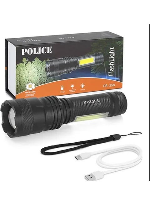 PS-358 Zoom Body Light Rechargeable LED Flashlight