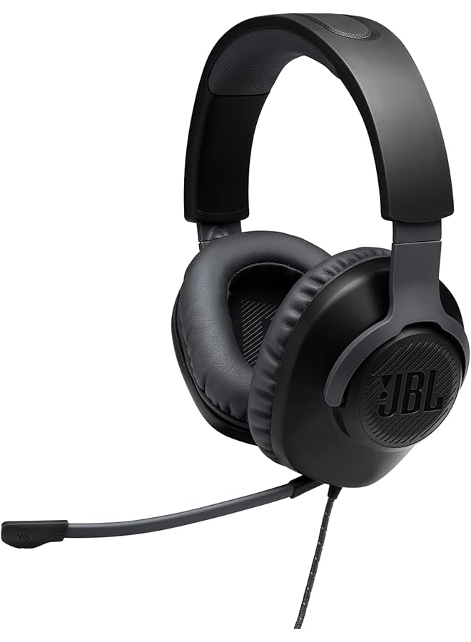JBL Quantum 100 Wired Over Ear Gaming Headset With A Detachable Voice Focus Boom Mic Quantumsound Signature Lightweight Headband Memory Foam Ear Cushion Pc And Gaming Console Compatible Black - Image 1