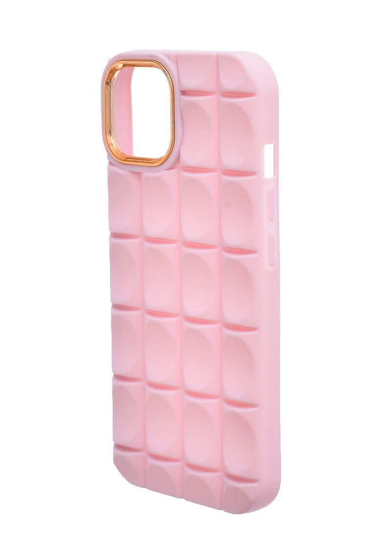 Generic - Silicone Back Phone Protection Cover With Ribbed Design And Safety Edges For Iphone 15 - Pink Gold - Image 1