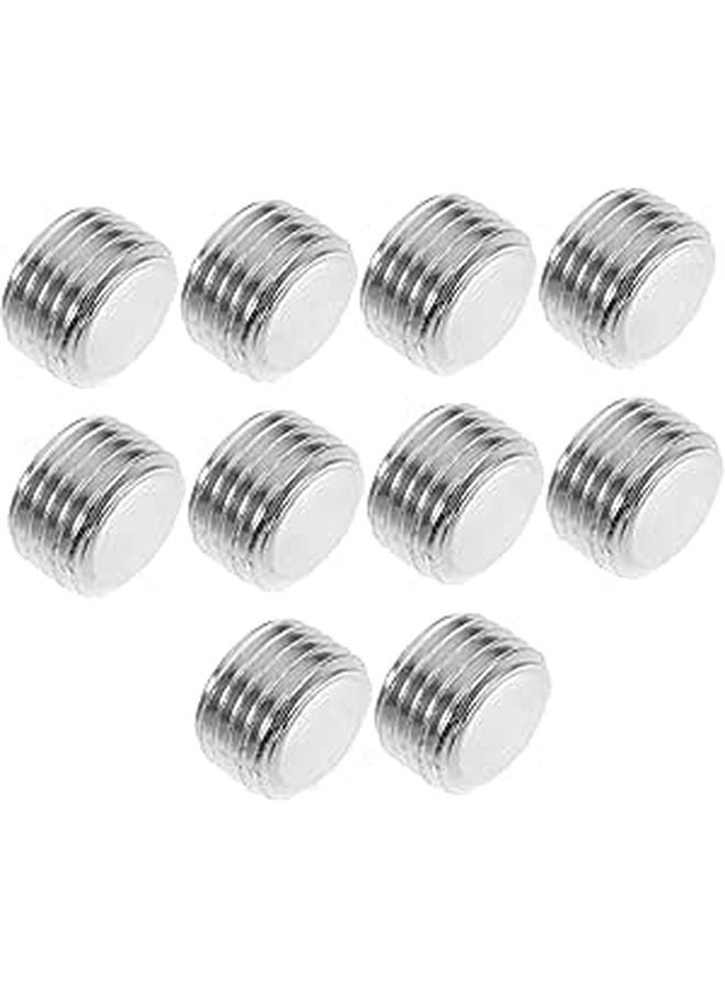 Steel Pipe Plug Caps 10Pcs Threaded Inserts for Pneumatic Air Hydraulic Gas Connectors - Image 1