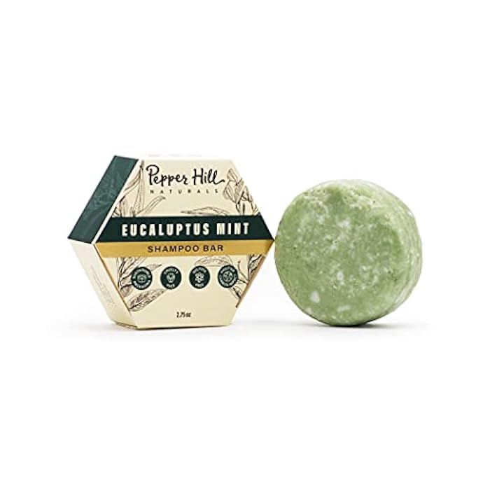 Pepper Hill Shampoo Bar - Eucalyptus Mint - Natural, Plant-Based, Cruelty-Free, Solid Shampoo - Free of Sulfates, Plastics, Water, and Parabens - Image 1