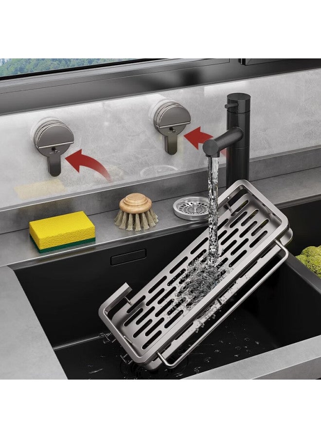 Additive Degree Jiadu Suction Cup Dishcloth Rack, Kitchen Multifunctional Sink Storage Rack, No Drilling Required, Household Draining Basket, Wall-mounted Storage Rack - Image 3