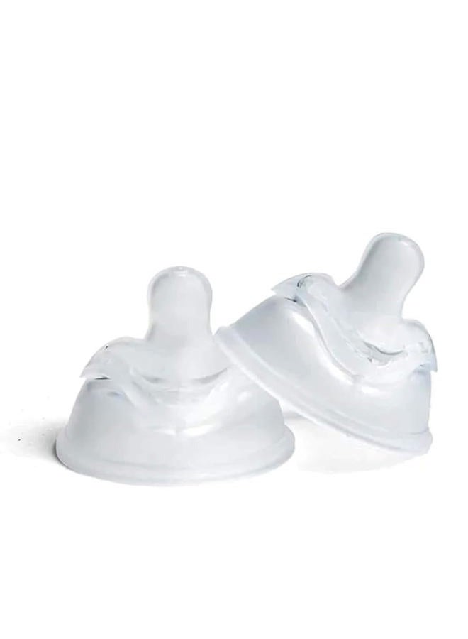 Herobility Double Anti-Colic Silicone Nipples, Baby Bottle Teats, Breast Like Shaped Nipples - Fits Herobility's Baby Bottles & Eco Baby Bottles | Pack of 2 (Medium Size) - Image 1