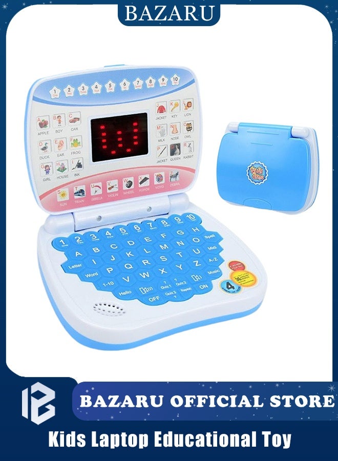 BAZARU Kids Laptop Educational Toy - Eye-Friendly LED Screen Learning Tablet for Toddlers 3+ Years - Teaches Alphabet Numbers & Music - Safe ABS Montessori Electronic Pad Gift for Boys Girls - Image 1
