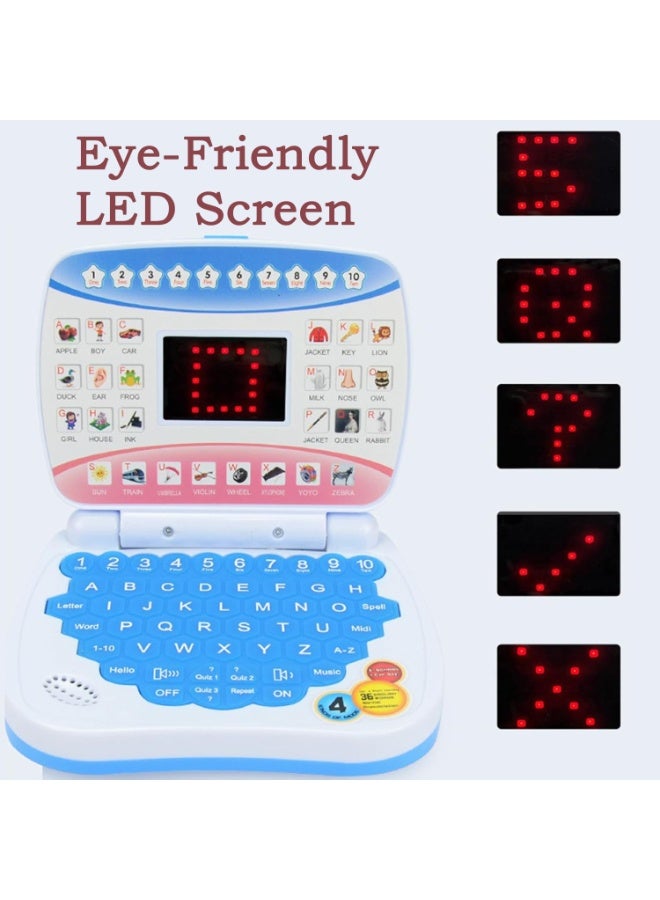 BAZARU Kids Laptop Educational Toy - Eye-Friendly LED Screen Learning Tablet for Toddlers 3+ Years - Teaches Alphabet Numbers & Music - Safe ABS Montessori Electronic Pad Gift for Boys Girls - Image 2