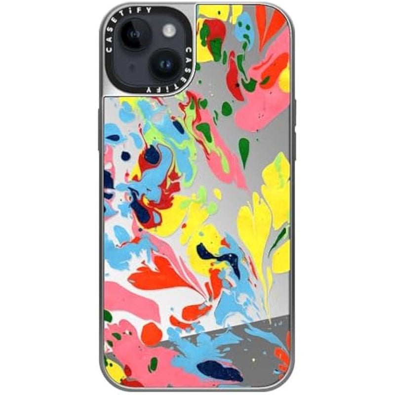 Casetify Mirror Case for iPhone 14 Plus 【Reflective / 4.9ft Drop Protection/Compatible with Magsafe】 - She's A Rainbow - Silver on Silver - Image 5