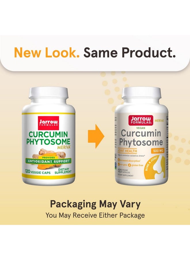 جارو فورملاز Jarrow Formulas Curcumin Phytosome 500 mg - 120 كبسولة نباتية - تم تركيبه باستخدام Meriva - مكمل غذائي لدعم مضادات الأكسدة - صحة المفاصل ودعمها - 60 وجبة 