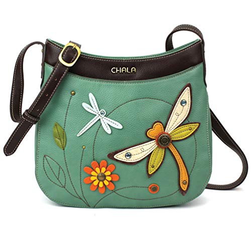 CHALA Crescent Crossbody Women Shoulder Purse with Adjustable Strap - Dragonfly - teal - Image 5