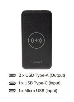VEGER 20000 mAh Wireless Charger Power Bank 1027 watt Black  - Image 4
