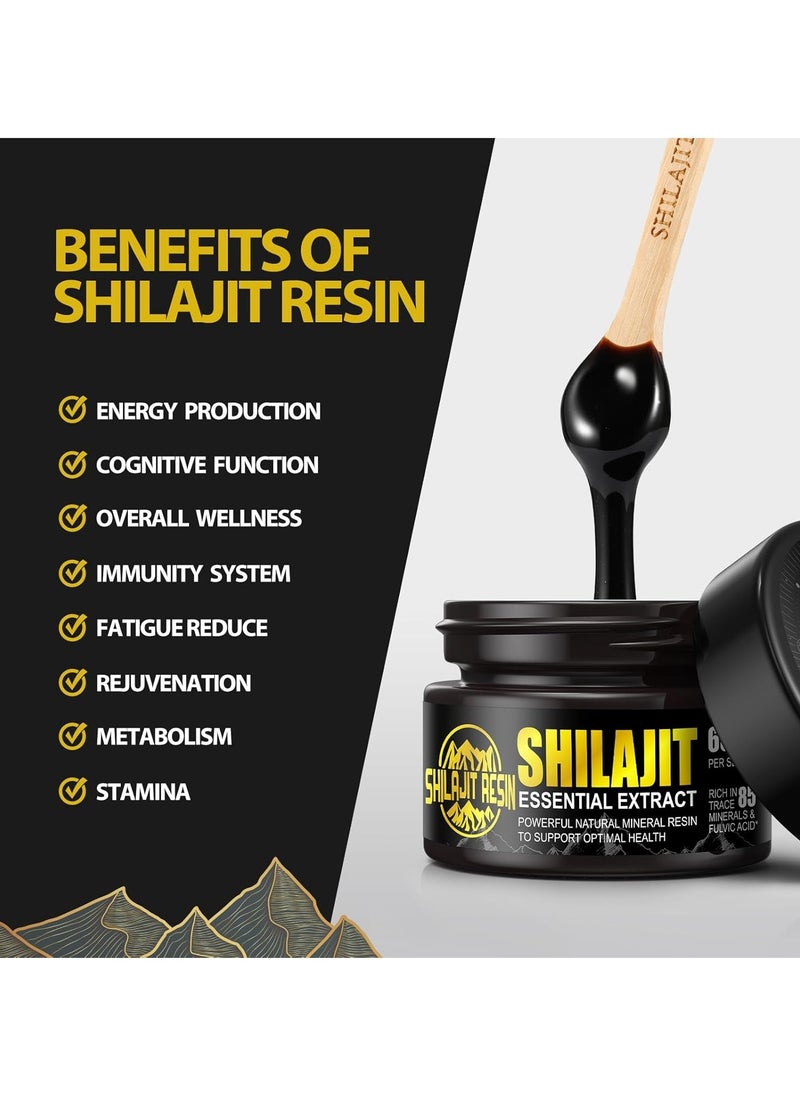 Shilajit Resin - Pure Himalayan Organic Resin Gold Grade 100% with 85+ Trace Minerals And Fulvic Acid for Focus & Energy Immunity 50 Grams - Image 1
