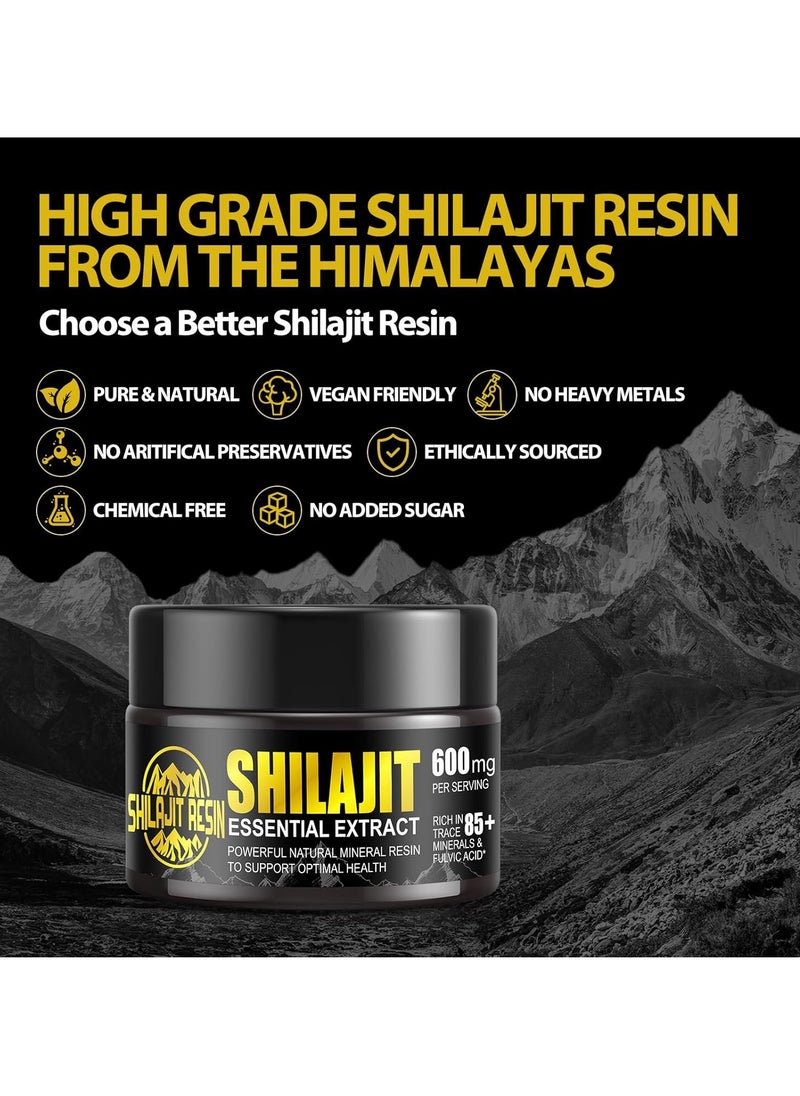 Shilajit Resin - Pure Himalayan Organic Resin Gold Grade 100% with 85+ Trace Minerals And Fulvic Acid for Focus & Energy Immunity 50 Grams - Image 1
