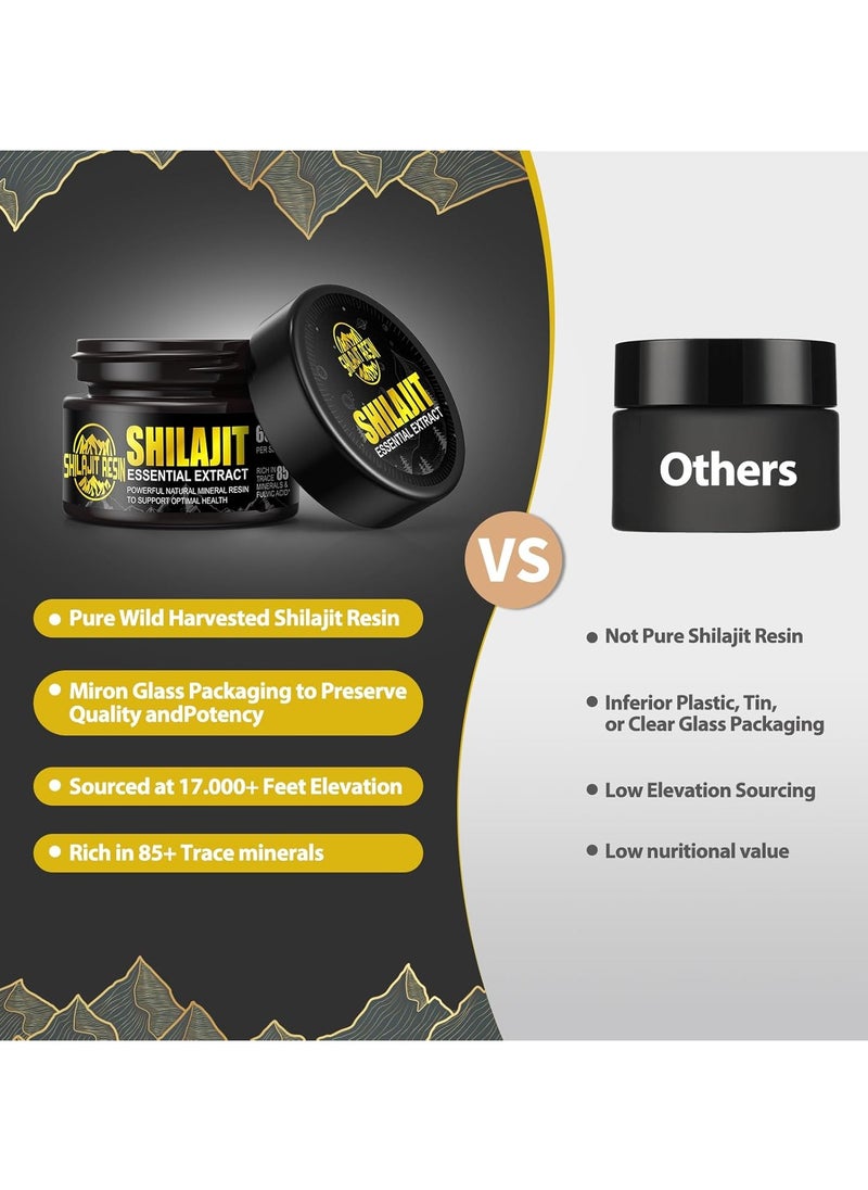 Shilajit Resin - Pure Himalayan Organic Resin Gold Grade 100% with 85+ Trace Minerals And Fulvic Acid for Focus & Energy Immunity 50 Grams - Image 1