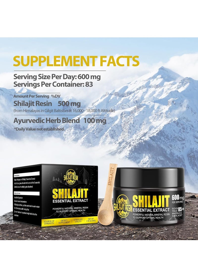 Shilajit Resin - Pure Himalayan Organic Resin Gold Grade 100% with 85+ Trace Minerals And Fulvic Acid for Focus & Energy Immunity 50 Grams - Image 1