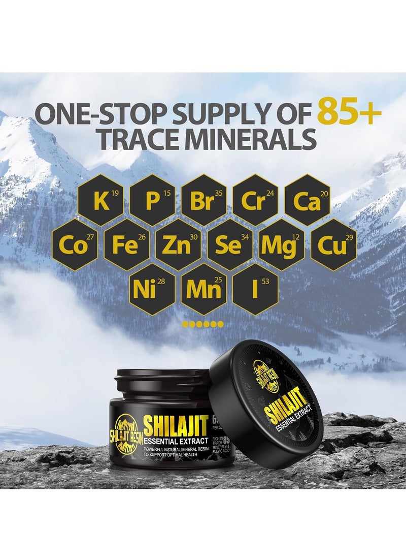 Shilajit Resin - Pure Himalayan Organic Resin Gold Grade 100% with 85+ Trace Minerals And Fulvic Acid for Focus & Energy Immunity 50 Grams - Image 1