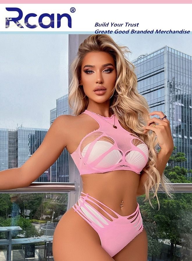 Rcan Lingerie For Women One Size Stretchy Teddy Hollow Out Sling Dress Bodysuit Babydoll Exotic Underwear Nightwear Ladies Boudoir Outfits Clubwear - Image 1