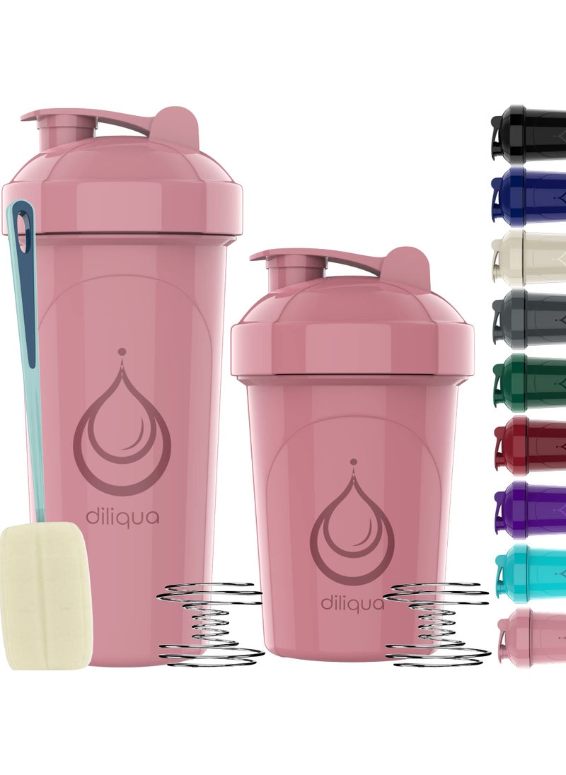 Diliqua diliqua 2 PACK 28 oz  20 oz Shaker Bottles for Protein Mixes  BPAFree  Dishwasher Safe small protein shaker bottle  Shaker Cups for protein shakes  Blender Shaker Bottle Pack 