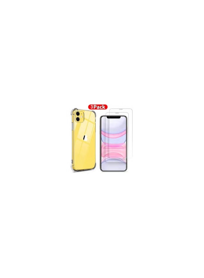 CATANES iPhone 12 Mini 3Pack Shockproof Gorilla Bumper Case and Screen Protector 5.4 inch Clear - Image 2