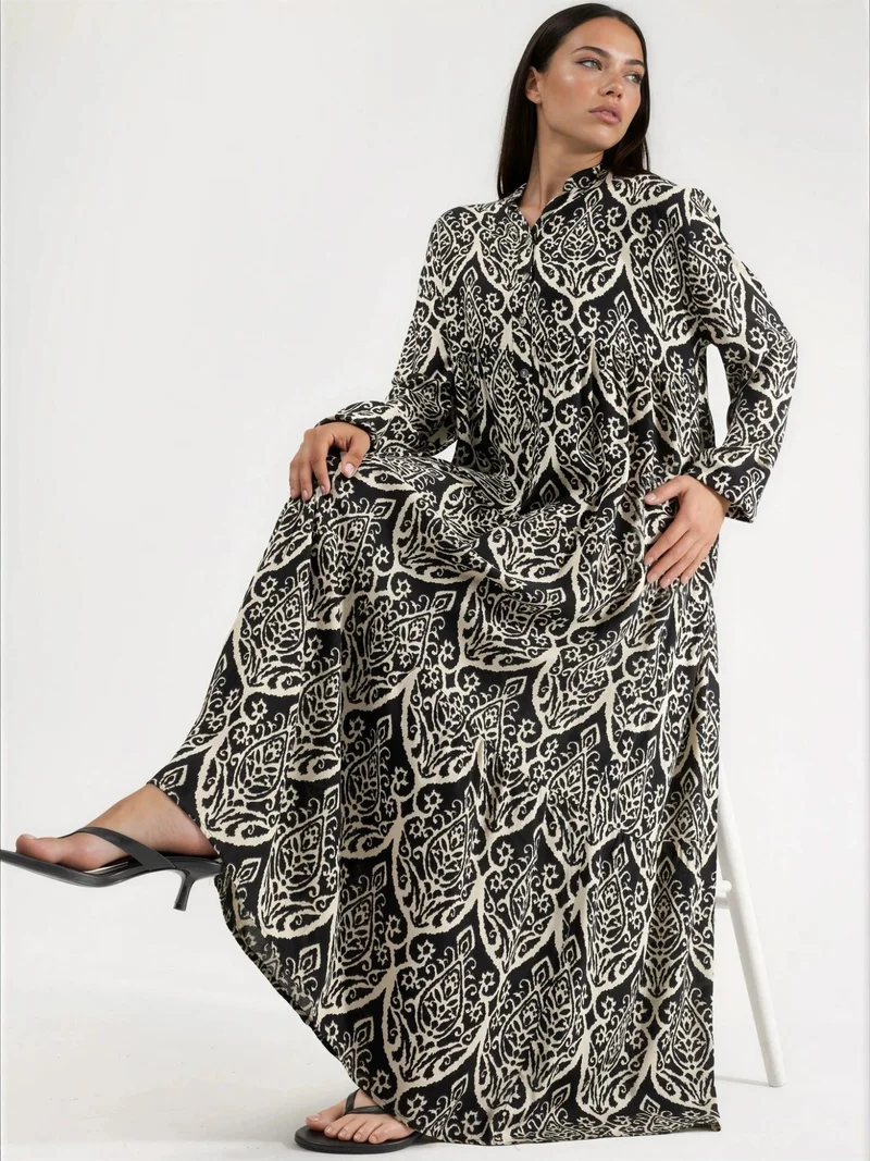 هيكاب Comfortable Patterned Maxi Dress
