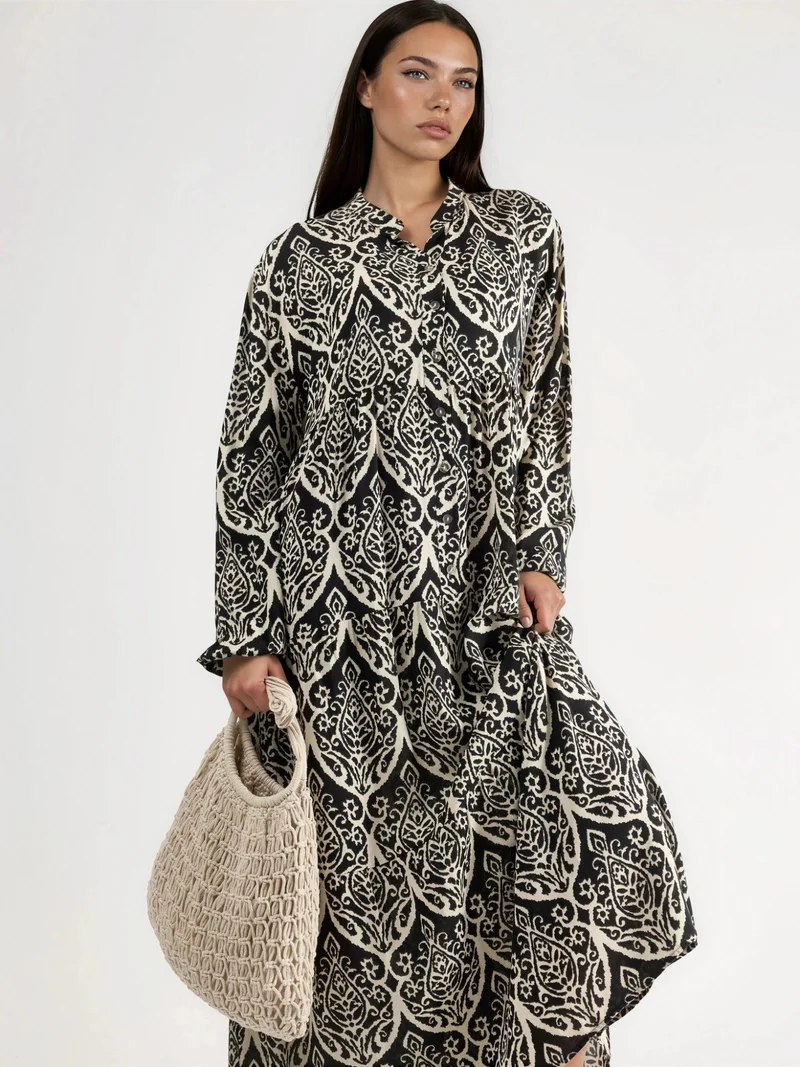 هيكاب Comfortable Patterned Maxi Dress