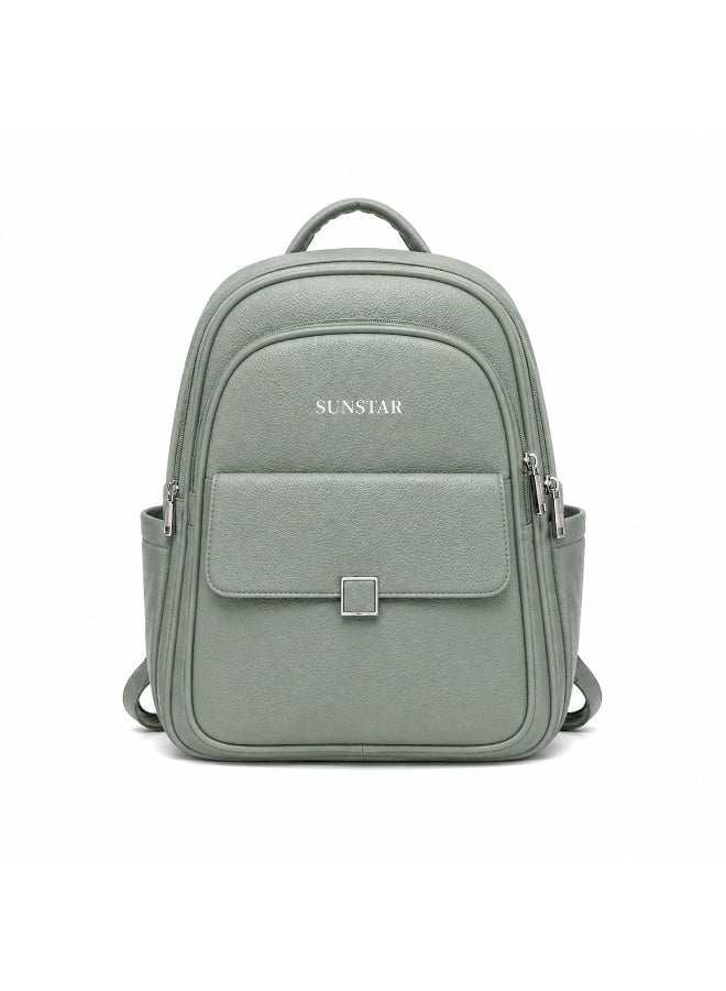 SUNSTAR Premium Leather Backpack Stylish Multi-Pocket Daily Bag