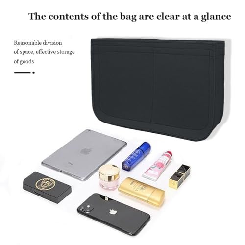 Lckaey Felt Organizer-for Hermes Evelyne III tpm pm gm Bag Insert Mini 16 29 33 Bag Purse Organizer Y003 black-S - Image 3