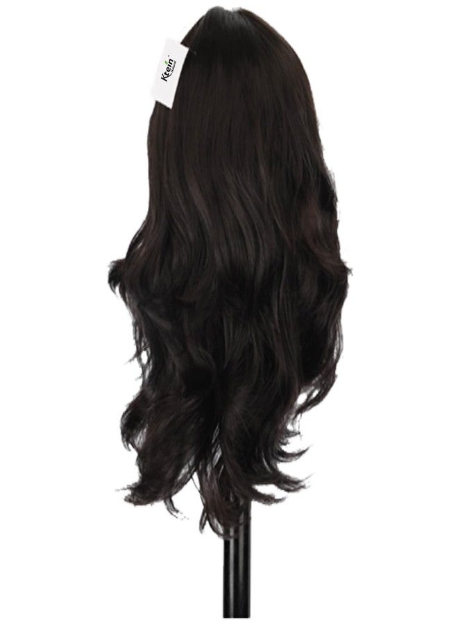 Ktein Women's Synthetic Step Cut Wig - Natural Look & Feel (Dark Brown) 16 inch - Image 2