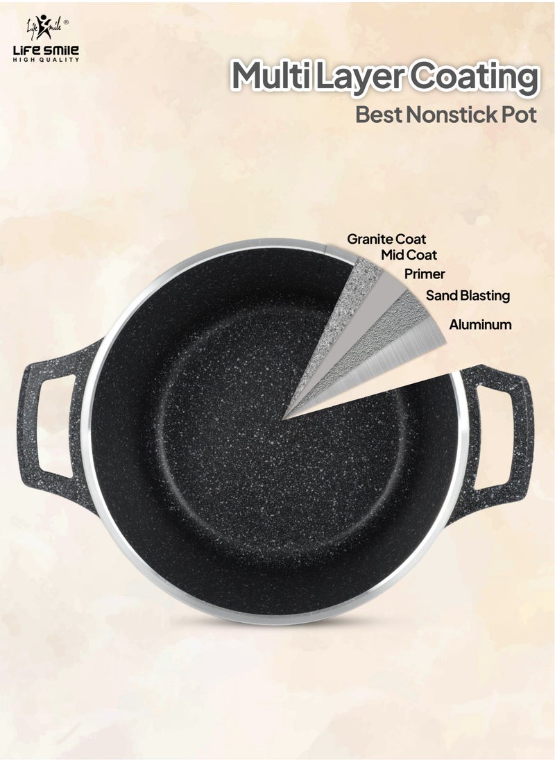Multipurpose Steamer - Non-stick Couscoussier - 28cm Stock Pot & 28cm Steam Pot with Tempered Glass Lid Black - pzsku/ZDBAFD1F483C8A7B69795Z/45/_/1706184696/0ef40b4d-46b3-4995-b18d-60ccd0374a94