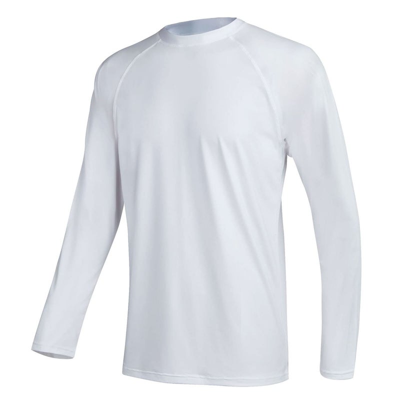 Satankud Men's Swim Shirts Rashguard Sun Shirt UPF 50+ UV Sun Protection Outdoor Long Sleeve T-Shirt Swimwear White L - Image 1