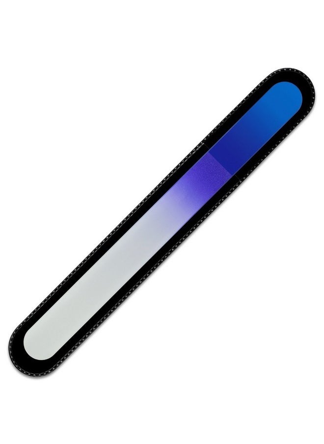 Mont Bleu Rainbow Crystal Nail File In Black Pouch - Large/Professional Size - Czech Tempered Glass - Handmade In Bohemia (Czech Republic)  - Image 1