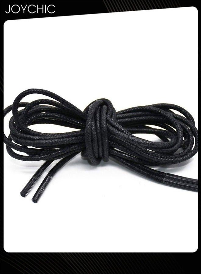 Joychic 3 أزواج من أربطة الأحذية المدبوغة المستديرة للرجال والنساء للأحذية الجلدية وأحذية مارتن الشتوية باللون الأسود - Image 3