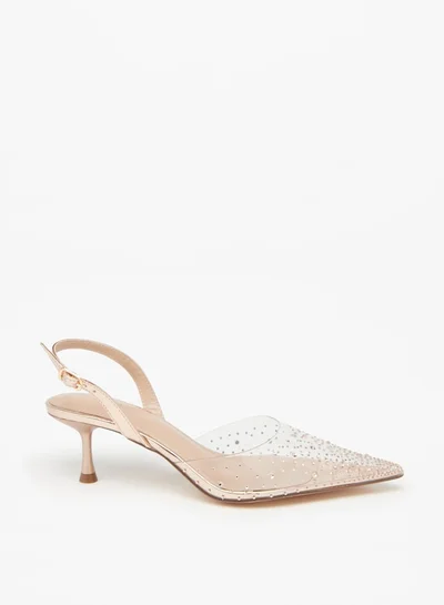 فلورا بيلا من شو إكسبرس Women's Embellished Pumps with Flared Heels and Buckle Closure