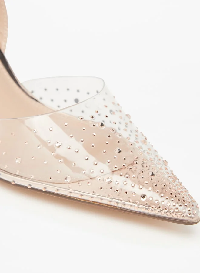 فلورا بيلا من شو إكسبرس Women's Embellished Pumps with Flared Heels and Buckle Closure