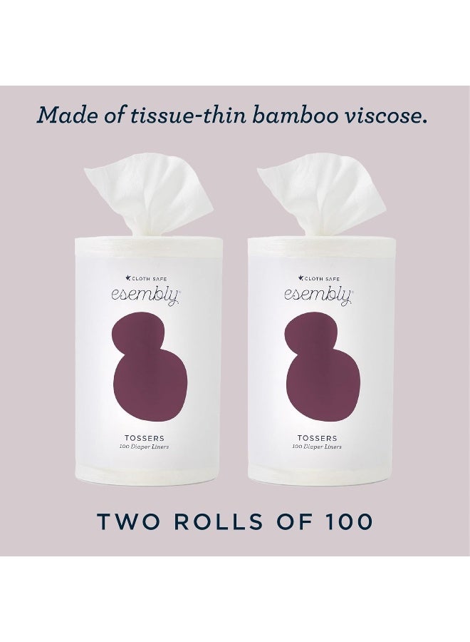 اسمبلي Tossers, Cloth Diaper Disposable Viscose Derived from Bamboo Liner, Fragrance-Free and Chlorine-Free, One Size, 2- Liners (2-Pack) - Image 5