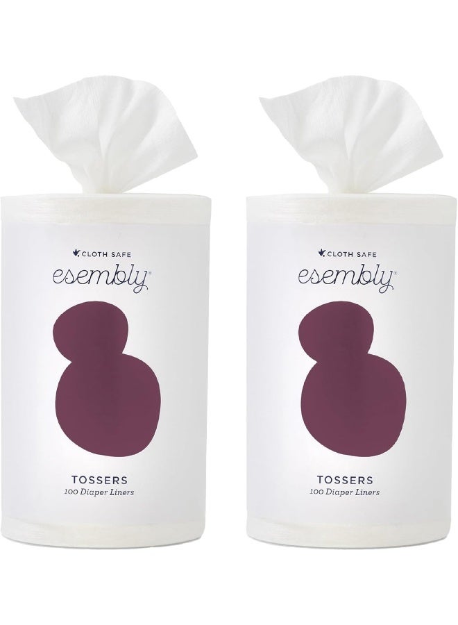 اسمبلي Tossers, Cloth Diaper Disposable Viscose Derived from Bamboo Liner, Fragrance-Free and Chlorine-Free, One Size, 2- Liners (2-Pack) - Image 1