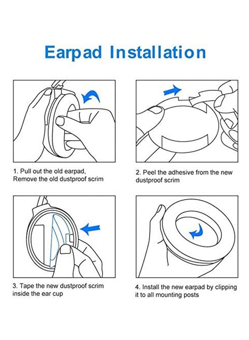 Ear Pad Replacement 1 Pair with Soft Memory Foam Cushion for QC2 QC15 QC25 QC35 AE 2 2i 2w Blue - Image 4