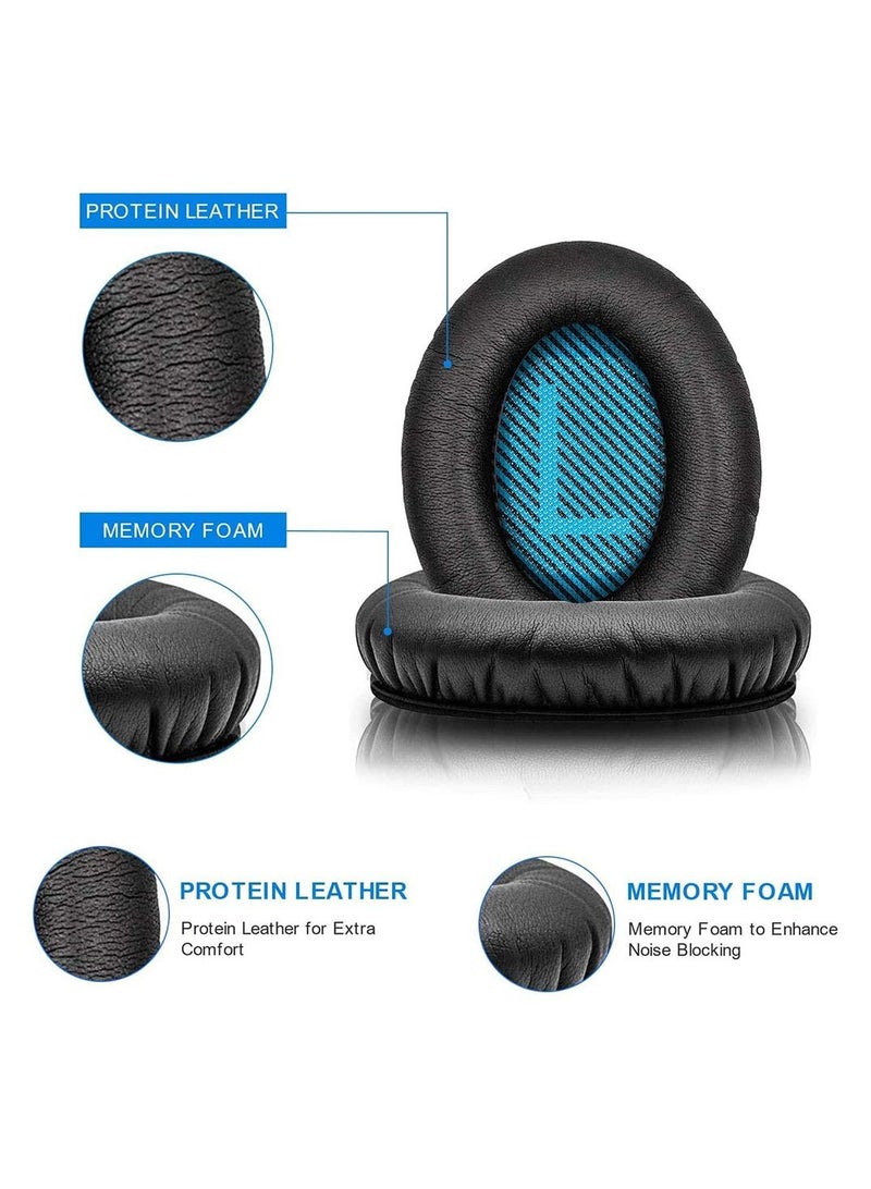 Ear Pad Replacement 1 Pair with Soft Memory Foam Cushion for QC2 QC15 QC25 QC35 AE 2 2i 2w Blue - Image 2