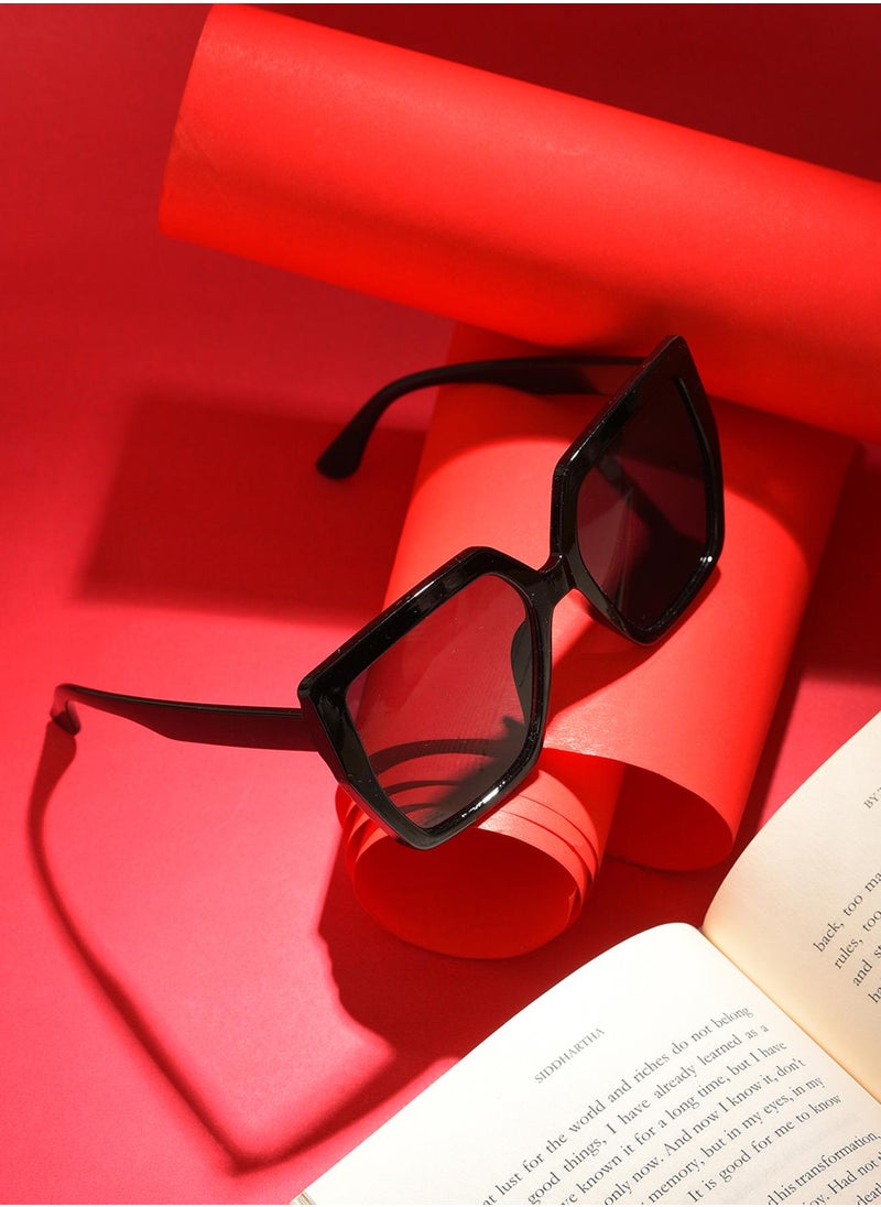 Haute Sauce - Black Lens Black Oversized Sunglasses - Image 1