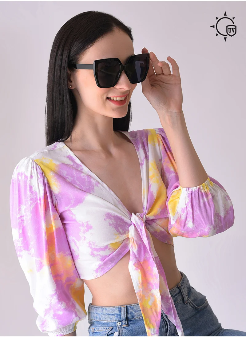 صوص هاوت Black Lens Black Oversized Sunglasses