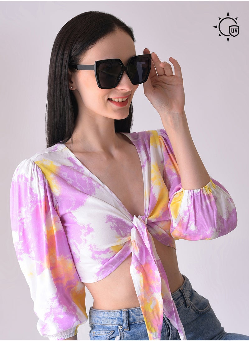 Haute Sauce Black Lens Black Oversized Sunglasses  - Image 2