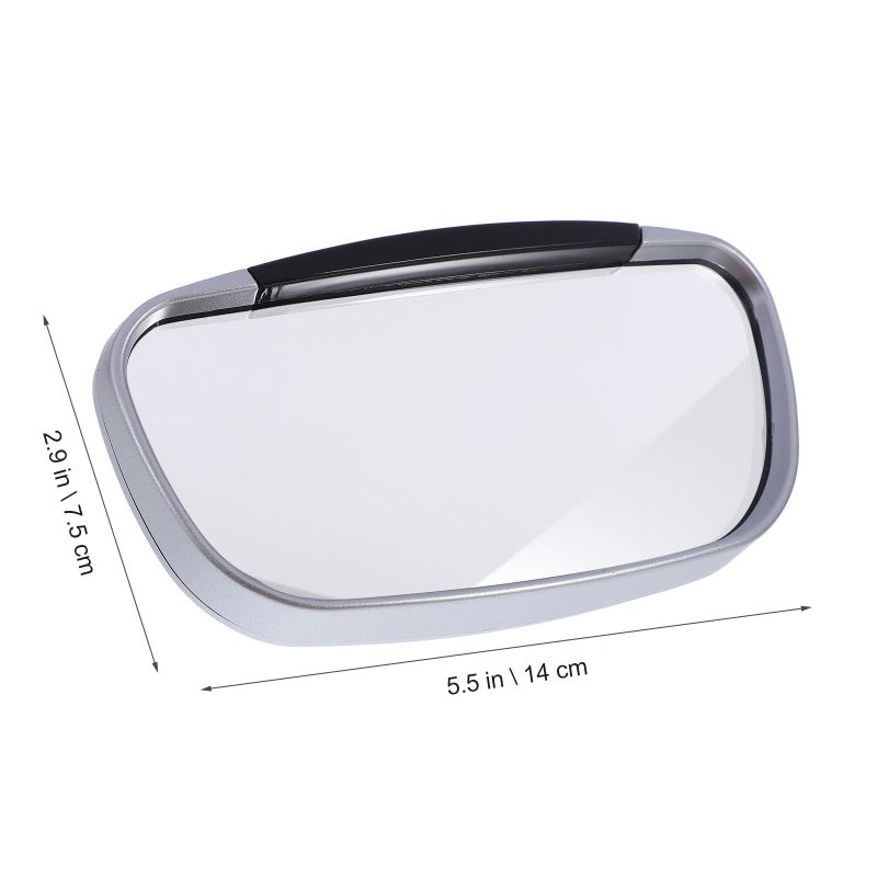 Universal Silver Convex Car Interior Rearview Auxitive Mirror for Blind Spot Safety - Image 3