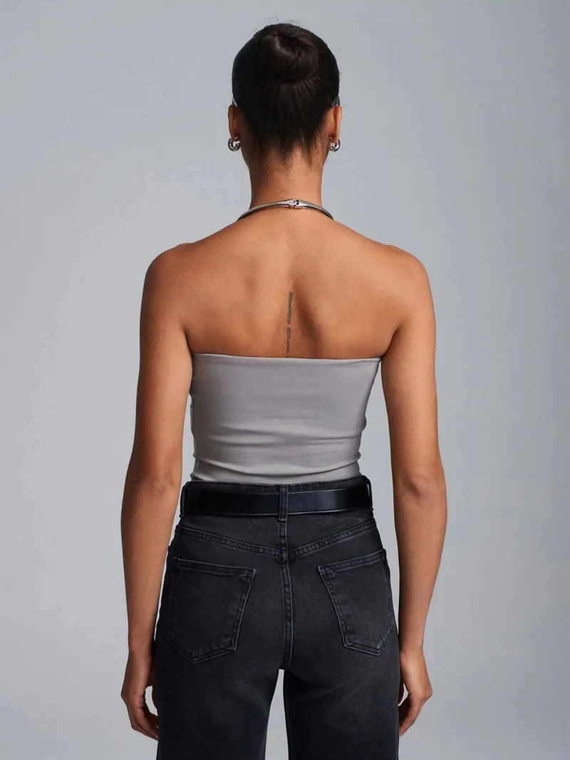 Dilvin Dilvin Strapless Bodycon Bandeau Blouse