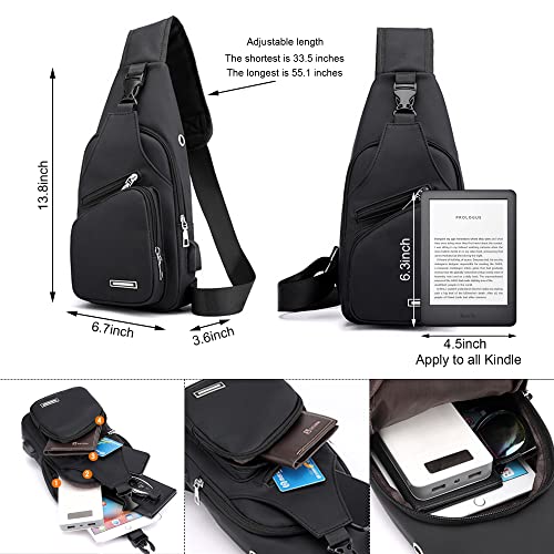 Codoule Sling Shoulder Bag Crossbody Backpack for Women Men,Waterproof Hiking Daypack Multipurpose Cross Body Chest Bag with USB Charger Hole - Image 4