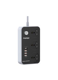 Faster Multifunctional Smart Socket Power Extension Cord with 3 Outlets, Universal Power Strip with USB 18W QC3.0A and Type C PD 20W  Charging slot, Multi-Plug Power Extension Socket for Office, Home,Kitchen  - Image 1