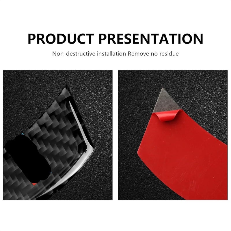 QASULER Carbon Steering Wheel Trim Cover for BMW E60 E61 - Image 4