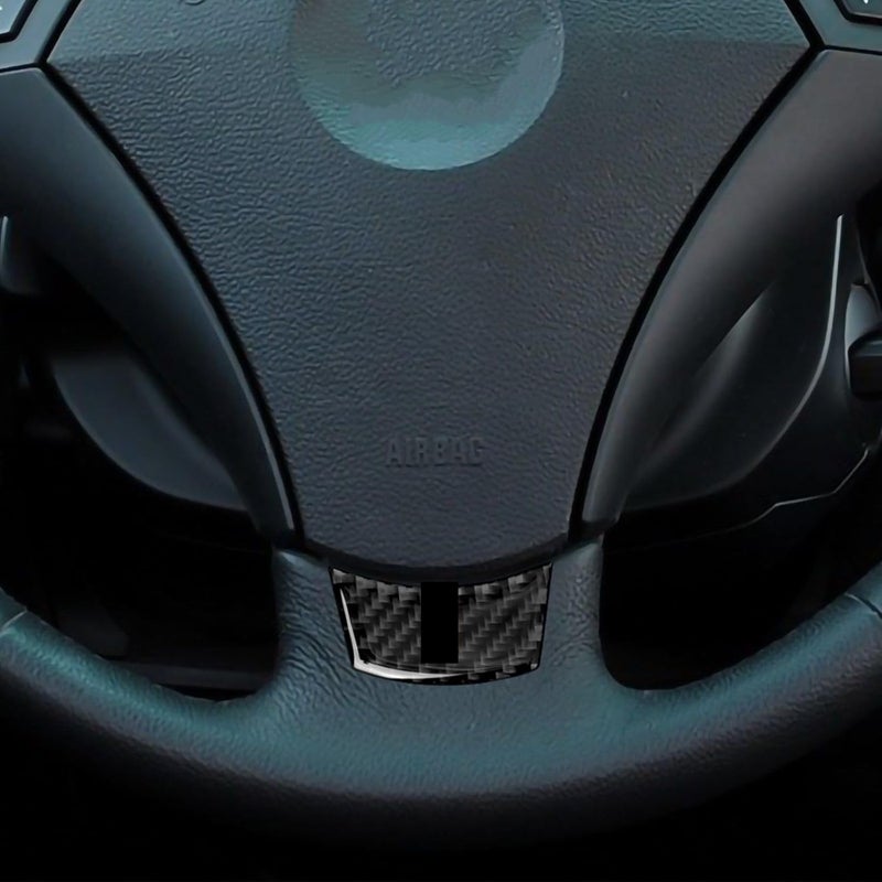 QASULER Carbon Steering Wheel Trim Cover for BMW E60 E61 - Image 5